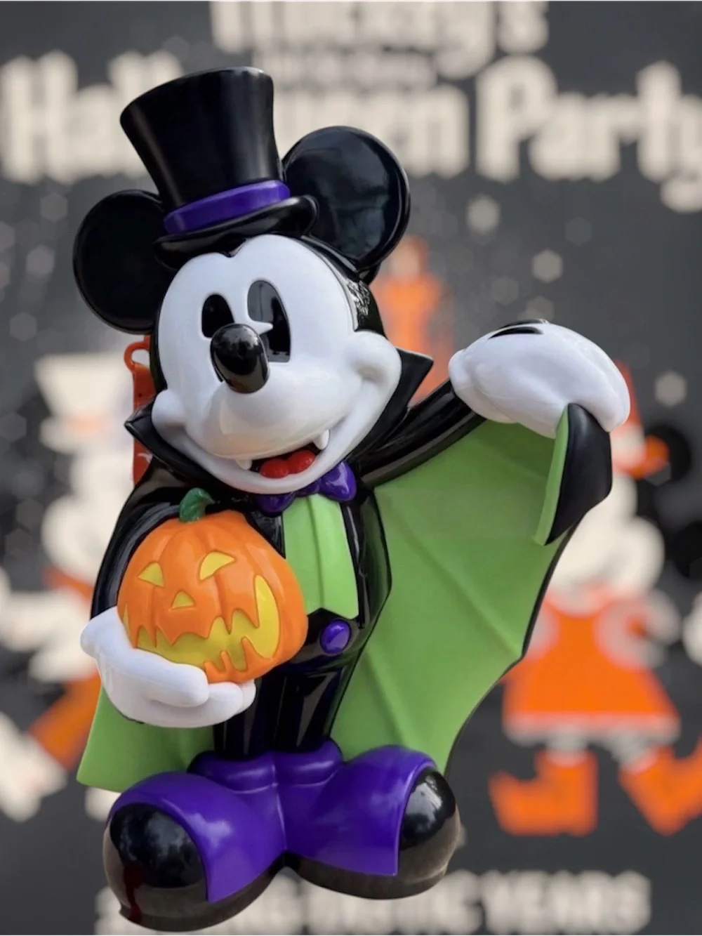 Disney Parks 2026 Halloween Vampire Mickey Mouse Pumpkin Popcorn Bucket New